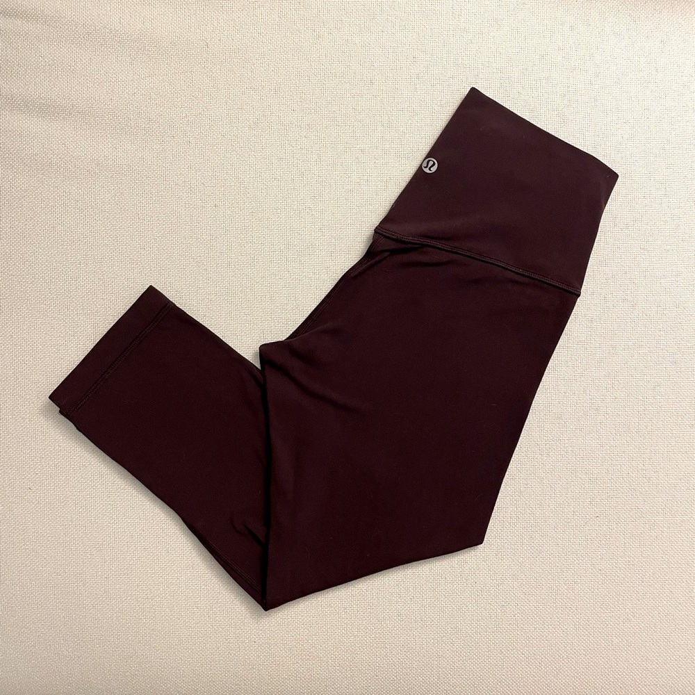 Lululemon high rise align crop leggings in maroon